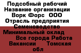 Подсобный рабочий › Название организации ­ Ворк Форс, ООО › Отрасль предприятия ­ Семеноводство › Минимальный оклад ­ 30 000 - Все города Работа » Вакансии   . Томская обл.